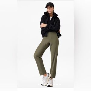 Athleta Olive Green High-Rise Straight Pants